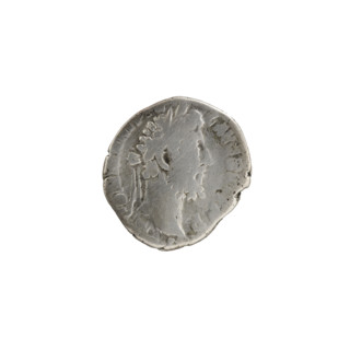 Denarius of Commodus (reigned 177–192). Obverse: head of Commodus in laurel wreath facing right,