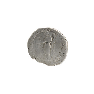 Denarius of Commodus (161–192; Roman emperor 177–192). Obverse: Head of Commodus in laurel wreath