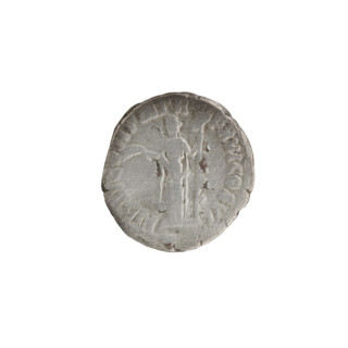 Denarius of Commodus (reigned 177–192). Obverse: Laureate head of Commodus facing right,