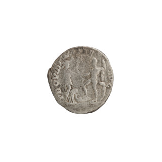 Denarius of Commodus (reigned 177–192). Obverse: Head of Commodus with a laurel wreath facing