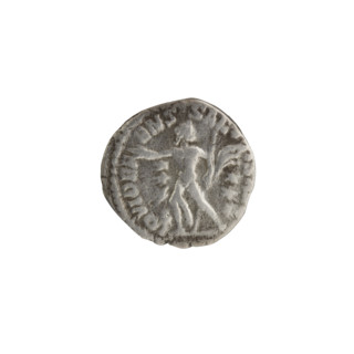 Denarius of Commodus (reigned 177–192). Obverse: Head of Commodus in a laurel wreath facing right,