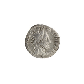 Denarius of Commodus (161–192 CE), issuer. Obverse: Head of Commodus in laurel wreath facing right;