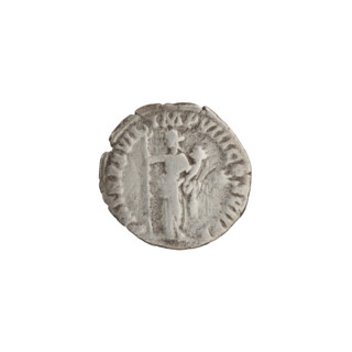 Denarius of Commodus (reign 177–192 CE). Obverse: Head of Commodus laureate, facing right;