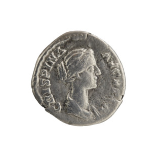 Denarius, Crispina (164–192?; Roman empress 178–192) and Commodus (161–192; Roman emperor 177–192)