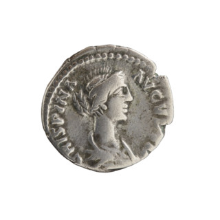 Denarius of Crispina (164–192?, Roman empress 178–192) issued under Commodus (161–192, Roman