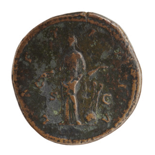 Sestertius of Crispina (164–192?), Roman empress (178–192), issued under Commodus (161–192), Roman