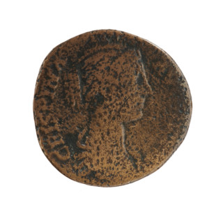 Sestertius (coin), Roman Empire (27 BC–476), minted 178–183. Obverse: bust of Crispina in drapery