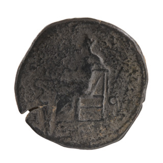 Sestertius (coin), Roman Empire, 178–183 (for the original). Obverse: draped bust of Crispina