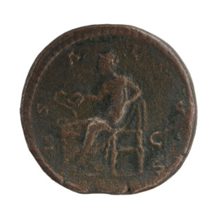 Sestertius of Commodus and Crispina (circa 178–183). Obverse: Bust of Crispina draped, right,
