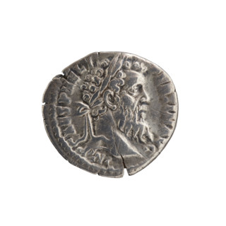 Denarius, Pertinax (126–193), issuer Pertinax; obverse: head of Pertinax in laurel wreath facing