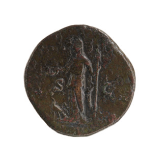 Sestertius, issuer Didius Julianus (133–193, Roman emperor 28 Mar–2 Jun 193) and Manlia Scantilla