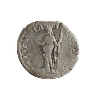 Denarius, ca. 194–195. Obverse: Head of Clodius Albinus uncovered to the right, inscribed D CLOD