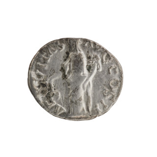Denarius of Clodius Albinus (ca. 150–197; Roman emperor 193–197). Obverse: Head of Clodius Albinus