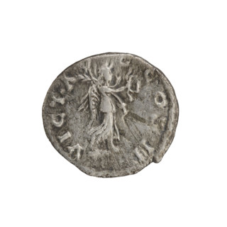 Denarius of Clodius Albinus (ca. 150–197; Roman emperor 193–197). Obverse: Head of Clodius Albinus