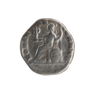 Denarius (forgery) of Clodius Albinus (ca. 150–197; Roman emperor 193–197), also referencing