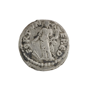 Denarius of Pescennius Niger (ca. 135–194; Roman emperor 193–194). Obverse: Head of Pescennius