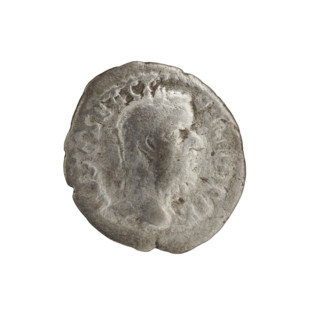 Denarius of Pescennius Niger (ca. 135–194; Roman emperor 193–194). Obverse: Head of Pescennius