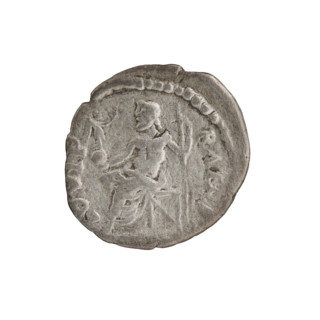 Denarius of Pescennius Niger (ca. 135–194; Roman emperor 193–194). Obverse: Head of Pescennius
