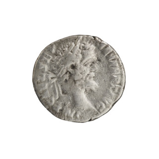 Denarius of Septimius Severus (146–211; Roman emperor 193–211). Obverse: Head of Septimius Severus