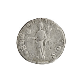 Denarius of Septimius Severus (146–211; Roman emperor 193–211). Obverse: Head of Septimius Severus