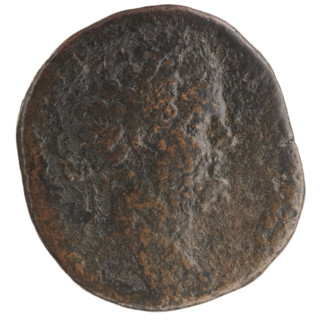 Sestertius; obverse: head of Septimius Severus with laurel wreath facing right; reverse: