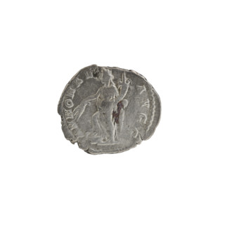 Denarius; obverse: head of Septimius Severus in a laurel wreath facing right, pearl rim, legend