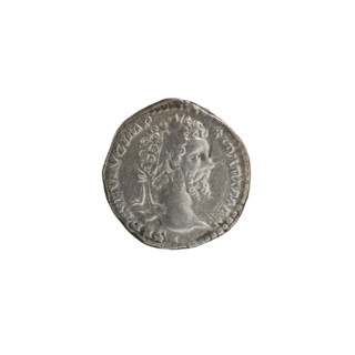 Denarius; obverse: head of Septimius Severus in a laurel wreath facing right, pearl rim,