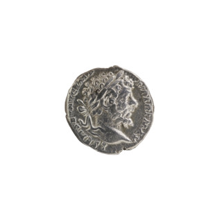Denarius depicting Roman deities and Septimius Severus (146–211). Obverse: LSEPTSEVAVGIMP XIPARTMAX
