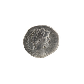 Denarius depicting Mars and Septimius Severus. Obverse: Head of Septimius Severus with laurel