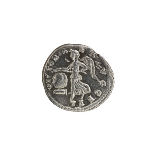 Denarius; obverse: head of Septimius Severus in a laurel wreath facing right, legend