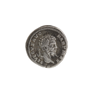 Denarius depicting Roman deities; Septimius Severus (Roman emperor, 146–211). Obverse: laureate