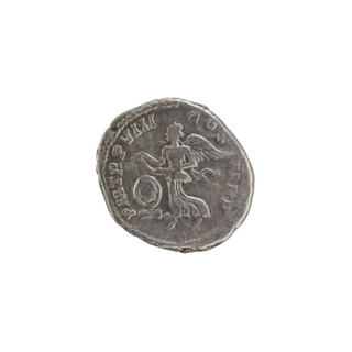 Denarius, Roman, showing deities: Victoria; Septimius Severus (Roman emperor, 146–211) —