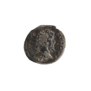 Denarius depicting Victoria and Septimius Severus. Obverse: SEVERVSAVG PARTMAX — head of Septimius