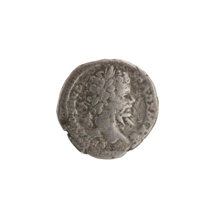 Denarius, emperor standing before a tripod. Septimius Severus (Roman emperor; 146–211). Obverse:
