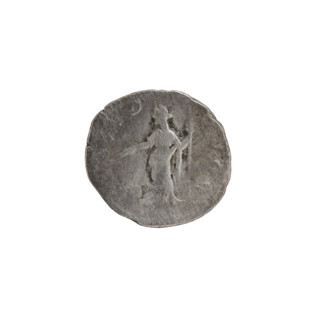 Denarius; obverse: head of Septimius Severus with laurel wreath facing right, pearl rim,