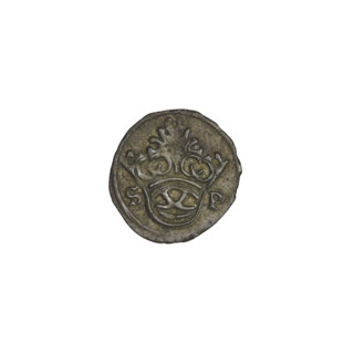 Crown denarius of Sigismund I the Old (King of Poland, 1506–1548); obverse: crown with letters S