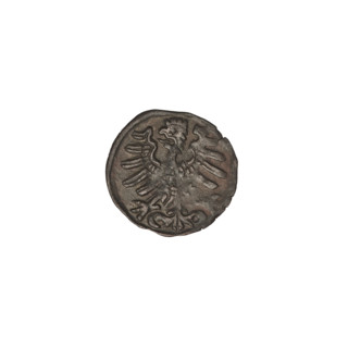 Crown denarius of Sigismund I the Old (King of Poland, 1506–1548). Obverse: crown with letters S