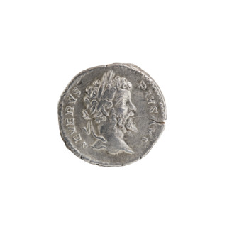 Denarius of Septimius Severus (Roman emperor, 146–211). Obverse: laureate head of Septimius Severus