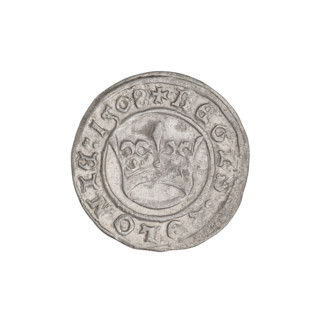Crown half-grosz, Sigismund I the Old (King of Poland; 1506–1548); obverse: Polish eagle with a