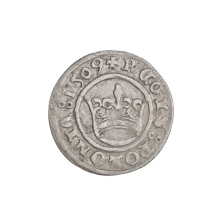 Crown half-grosz, Sigismund I the Old (King of Poland; 1506–1548). Obverse: Polish crowned eagle