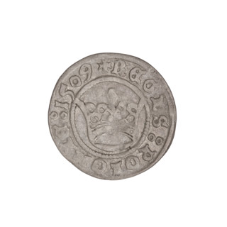 Crown half-grosz, Sigismund I the Old (King of Poland; 1506–1548). Obverse: Polish eagle with