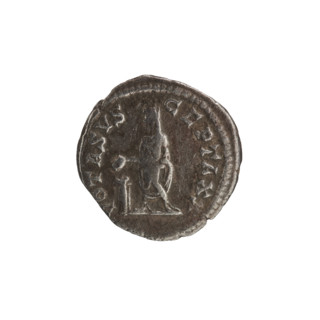 Denarius; obverse: head of Septimius Severus with laurel wreath facing right, pearl rim,