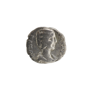 Denarius of Julia Domna (ca. 160–217; Roman empress 193–211). Obverse: IVLIA AVGVSTA — bust of