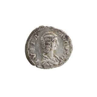 Denarius, Julia Domna (ca. 160–217; Roman empress 193–211). Obverse: Bust of Julia facing right,