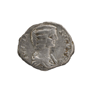 Denarius of Julia Domna (ca. 160–217), Roman Empire, 198–209. Obverse: IVLIA AVGVSTA — bust of