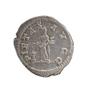 denarius of Julia Domna (ca. 160–217; Roman Empress 193–211). Obverse: IVLIA AVGVSTA — bust of