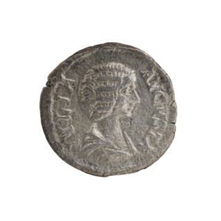 Denarius of Julia Domna (ca. 160–217; Roman empress 193–211). Obverse: IVLIA AVGVSTA — bust of