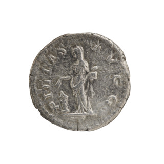 Denarius of Julia Domna (ca. 160–217; Roman empress 193–211). Obverse: IVLIA AVGVSTA — bust of