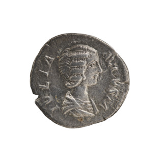Denarius, Julia Domna (ca. 160–217; Roman empress 193–211). Obverse: IVLIA AVGVSTA — bust of Julia