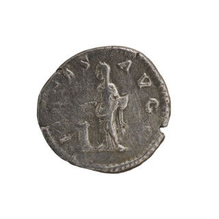 Denarius of Julia Domna (ca. 160–217; Roman empress 193–211), Roman Empire, 198–209. Obverse: IVLIA